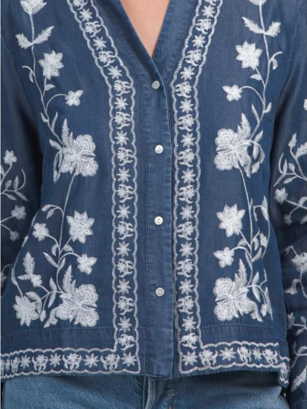 NANETTE LEPORE All Over Tencel Embroidered Top - Picture 3 of 4